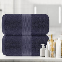 Load image into Gallery viewer, Luxury Soft Navy Bath Sheet Towels - Jumbo 650 GSM Cotton, Quick-Dry &amp; Absorbent