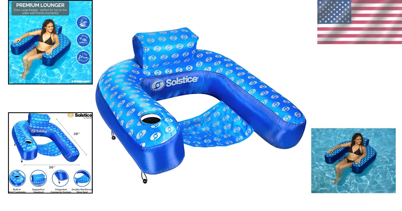 Comfortable U-Seat Pool Float - Extra-Large, Easy-Transport Design for All Ages