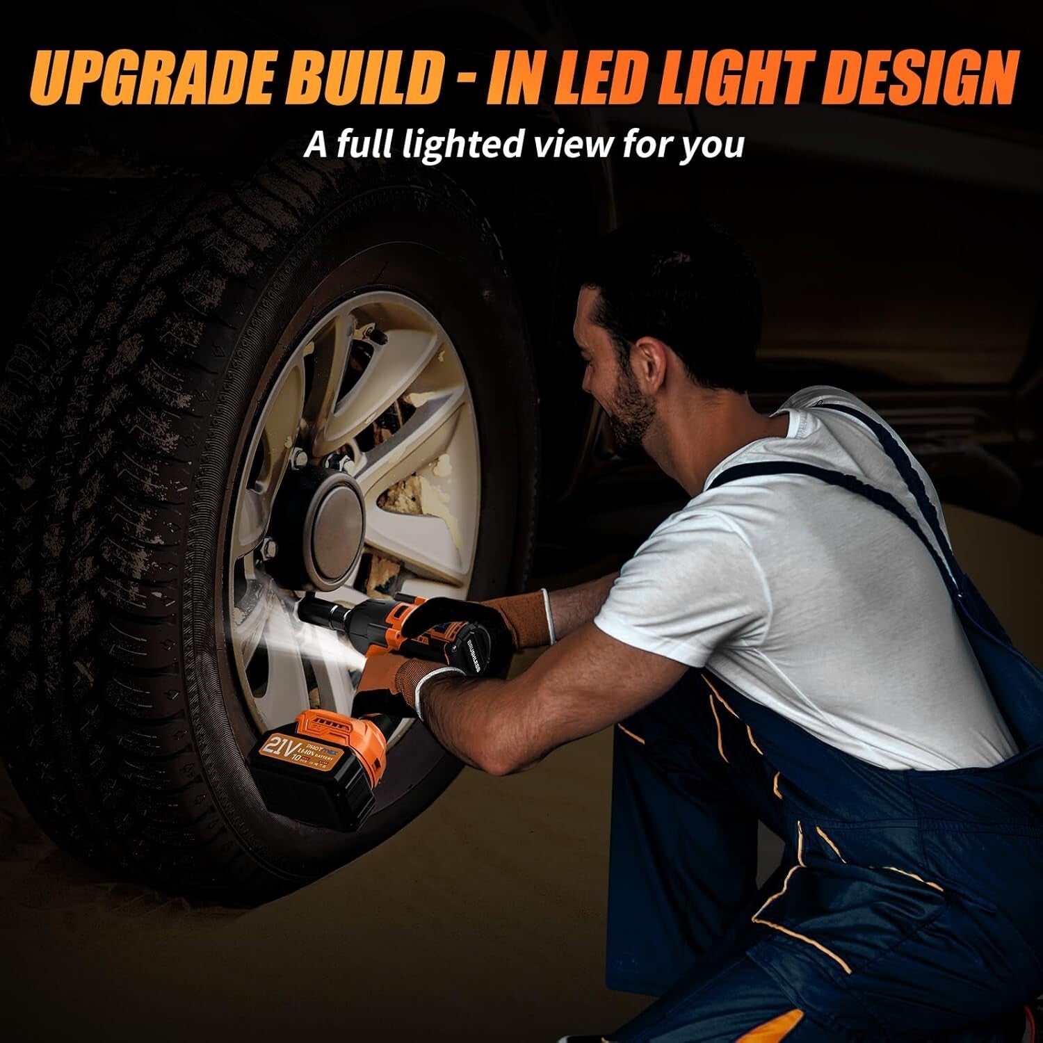 Compact 900 Ft-lbs Cordless Impact Wrench with Adjustable Torque Features