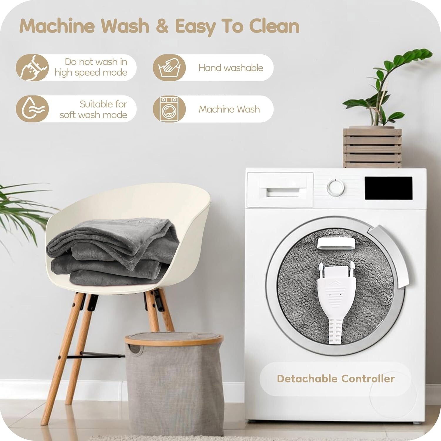 Elegant Full Size Electric Heated Blanket 72"x84" - Flannel with Safety Features