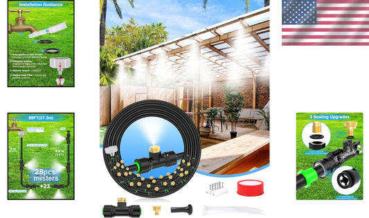 Advanced 27.3m Misting System with Detachable Brass Nozzles for Outdoor Coolness
