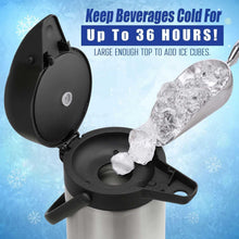 Load image into Gallery viewer, Insulated 85 oz Stainless Steel Coffee Carafe with Pump - Keeps Hot for 20 Hrs