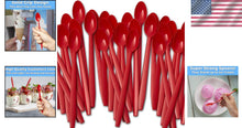 Load image into Gallery viewer, Colorful 8-Inch Plastic Spoons: 500ct Heavy-Duty Dessert Utensils in Sundae Red