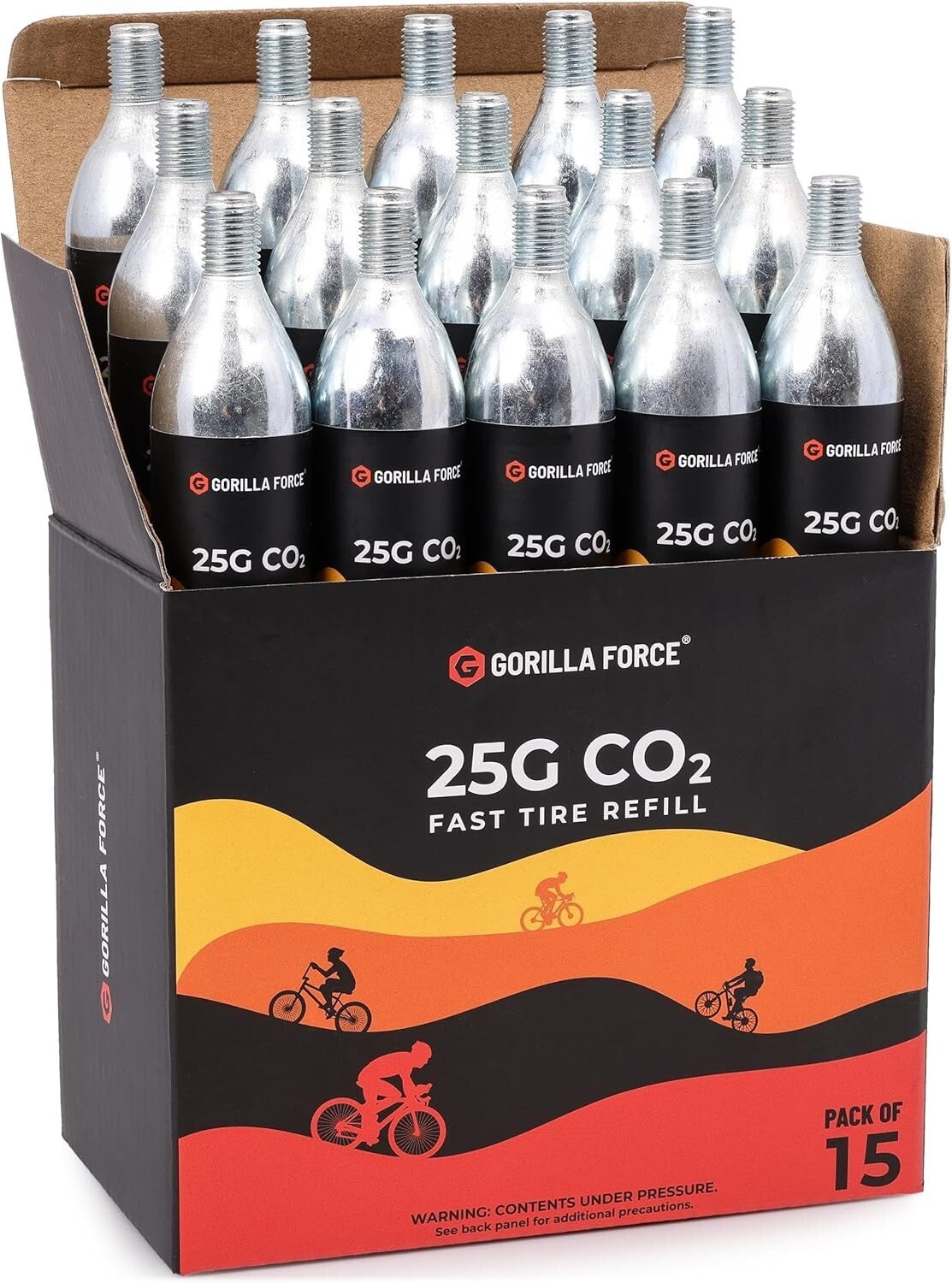 Eco-Friendly 25g CO2 Cartridges for Effortless Bike Tire Inflation - Pack of 15