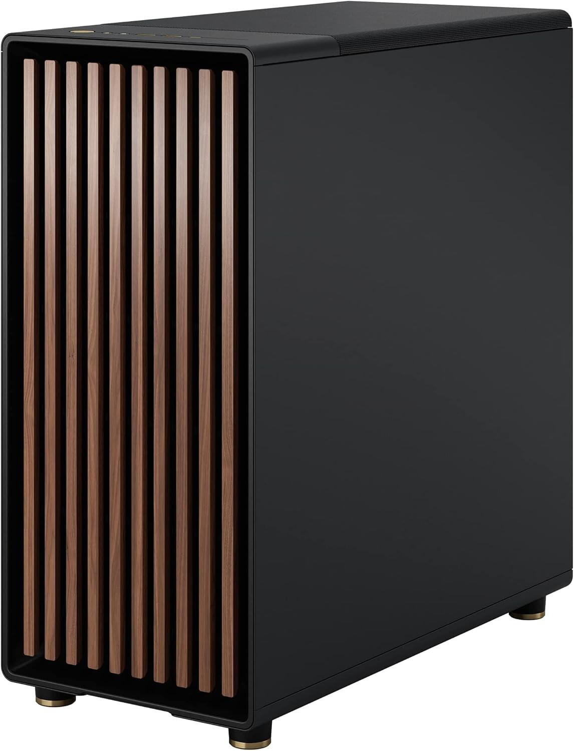 Luxurious Walnut Front Gaming PC Case with Mesh Ventilation & Customizable Space