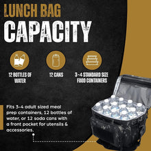 Load image into Gallery viewer, Large Insulated Lunch Bag for Work &amp; Travel - Tactical and Water-Resistant
