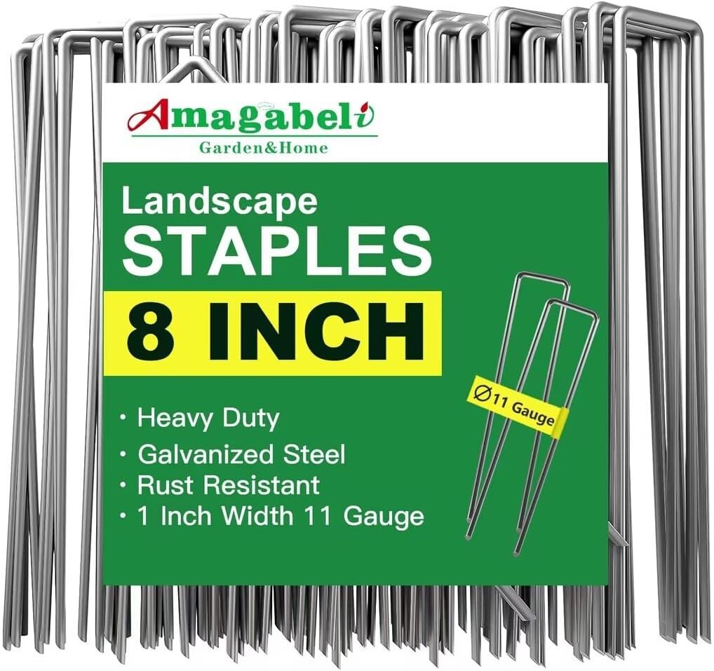200 Heavy Gauge 8-Inch Garden Staples - Galvanized Steel for Ultimate Durability