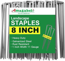Load image into Gallery viewer, 200 Heavy Gauge 8-Inch Garden Staples - Galvanized Steel for Ultimate Durability