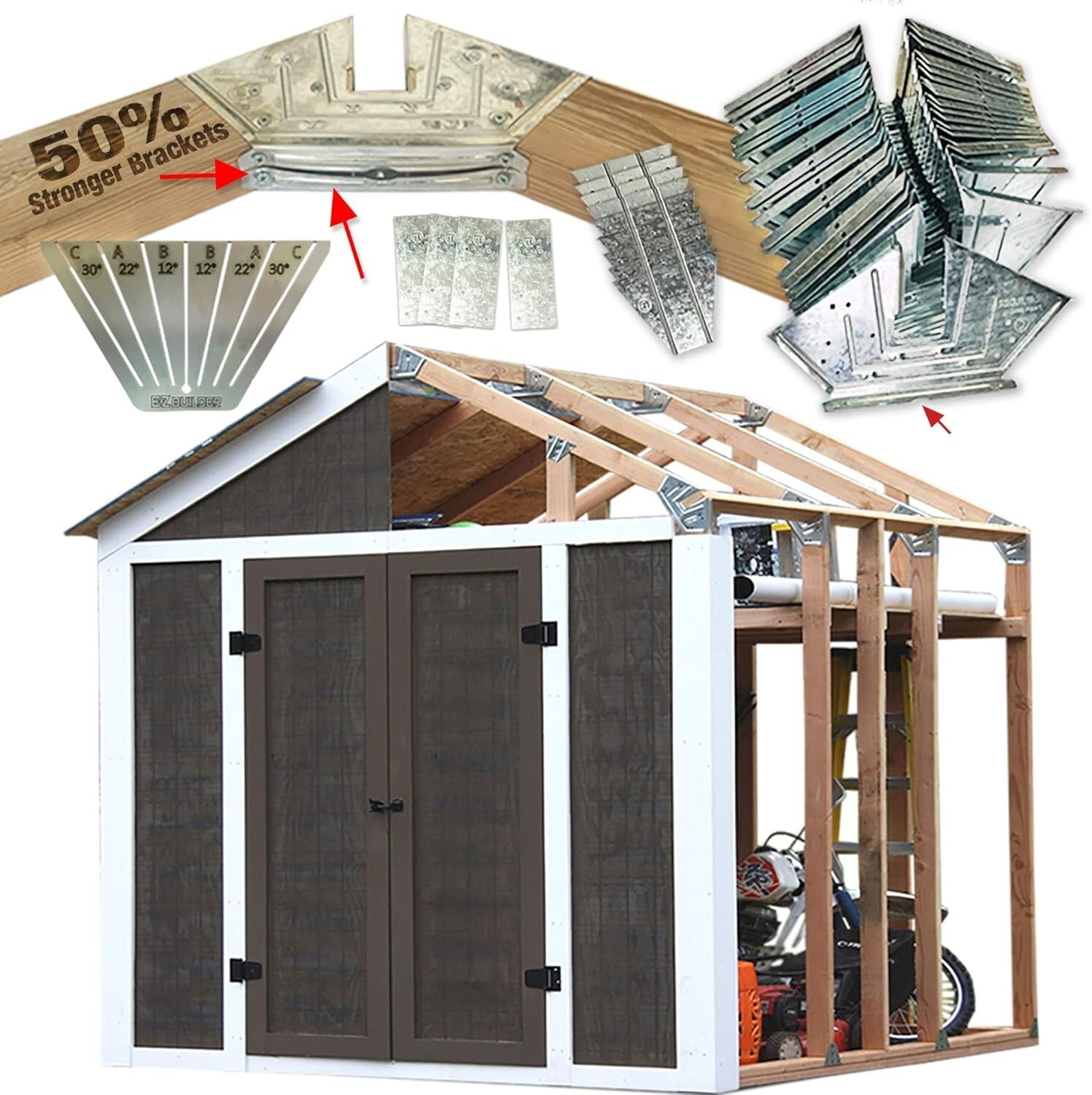 Versatile 50% Stronger Shed/Playhouse Kit - Custom Lengths & Styles Available