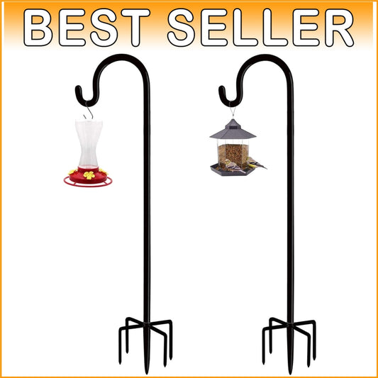 Durable 60” Adjustable Shepherd Hook Stand - Perfect for Bird Feeders and Decor