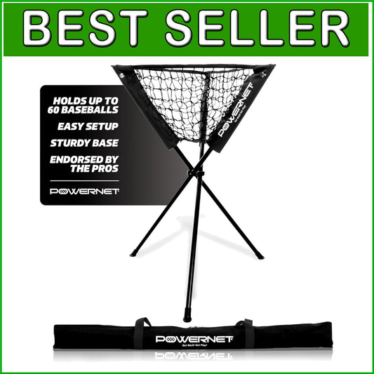 Durable Tripod Ball Caddy - Black, Holds Baseball & Softball, Lightweight Design