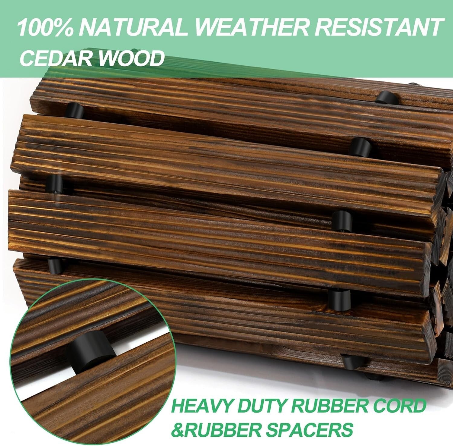 Elegant 12FT Roll Out Cedar Wooden Garden Pathway - Weather-Resistant Walkway