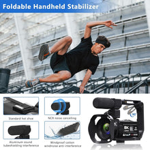 Load image into Gallery viewer, Portable 8K Digital Camera with Fill Light &amp; External Mic for YouTube Vlogging