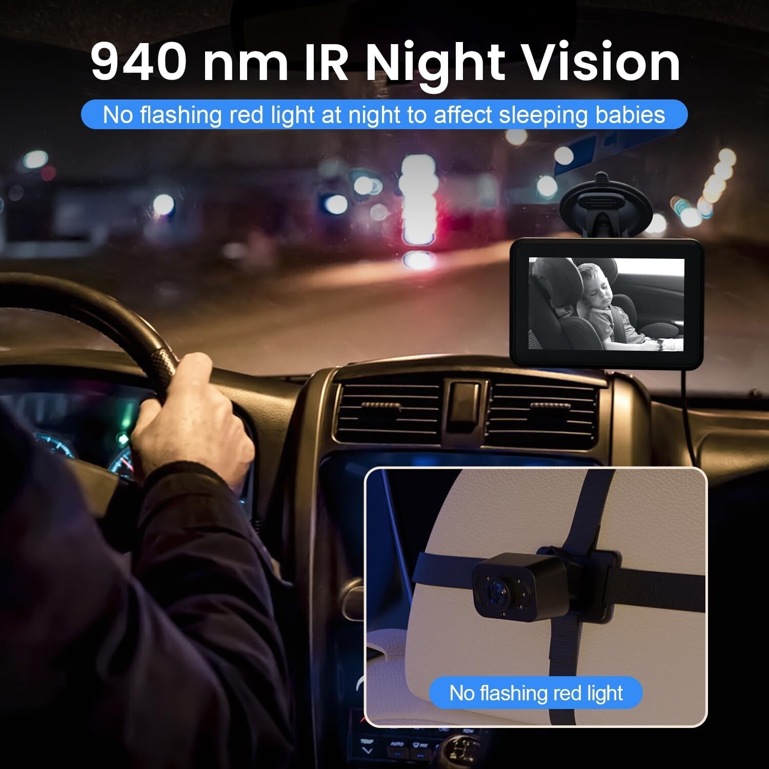 Easy Install HD Baby Car Camera with 360° View & Night Time Capabilities