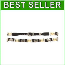 Load image into Gallery viewer, Unique Adjustable Western Hatband - Black Leather with Silver and Bone Beads