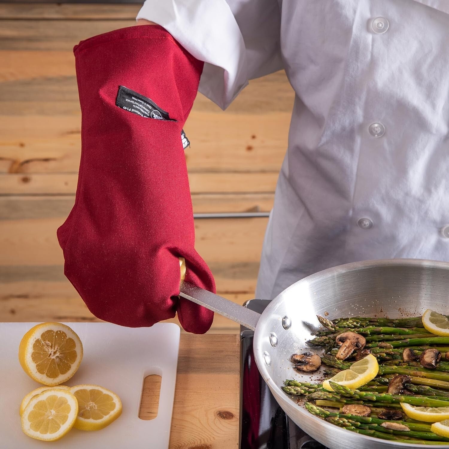 Durable Cool Touch Flame Oven Mitt - Universal Fit & NSF Certified Safety