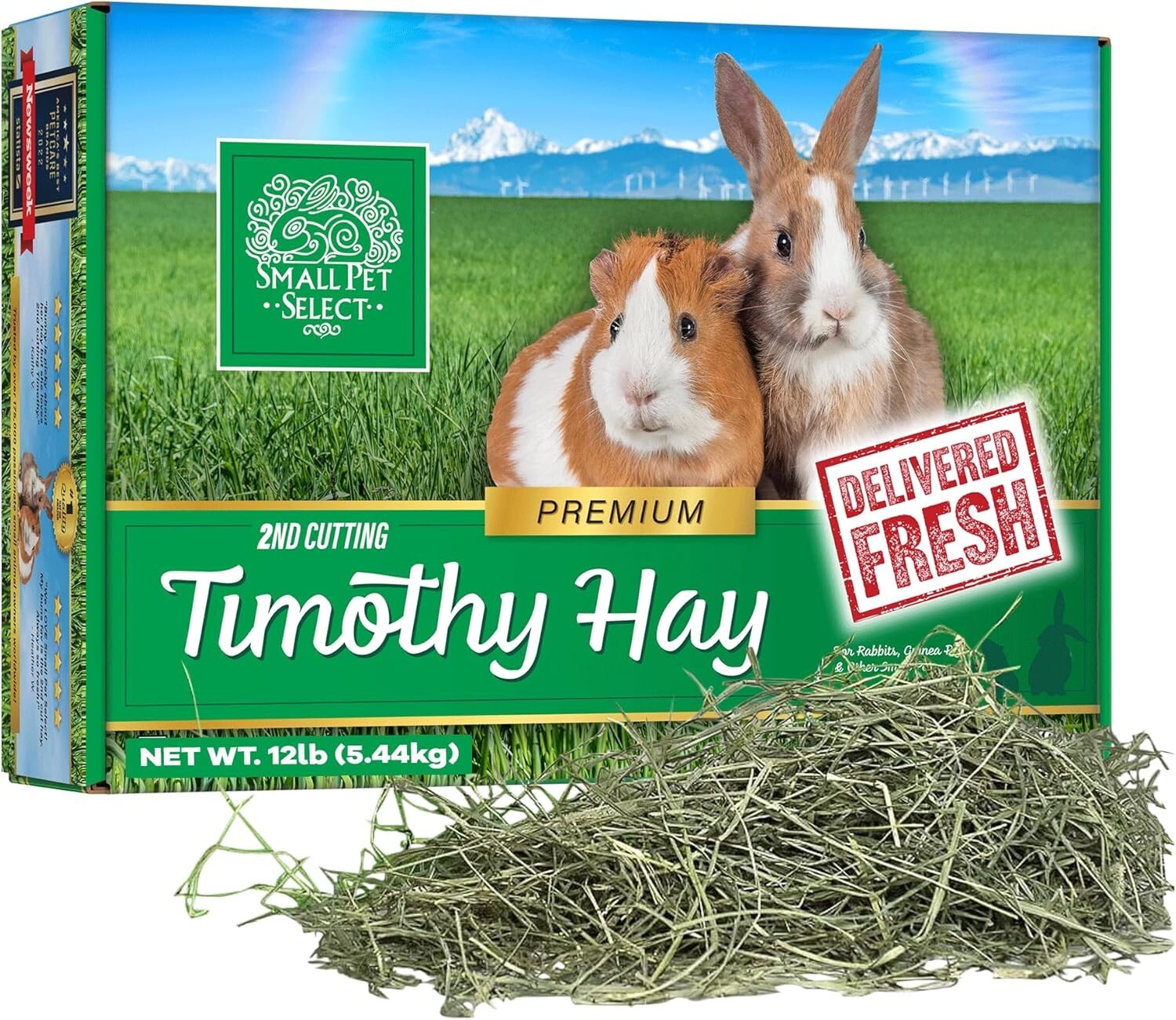Fresh, Hand-Selected Timothy Hay for Small Pets - 12 LB, Ideal for Dental Health