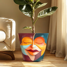 Load image into Gallery viewer, Unique 10 Inch Hand-Painted Head Planter Pot with Drainage for Indoor Plants