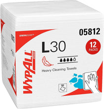 Load image into Gallery viewer, GeneralClean L30 Heavy Duty Quarterfold Cleaning Wipes - 12 Packs of 90 Sheets