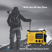 Load image into Gallery viewer, Compact Yellow Solar Power Dynamo Radio with Reading Lamp &amp; Mobile Charger