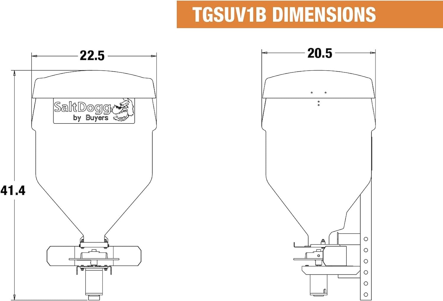 Buyers Products 4.4 Cu Ft Tailgate Salt Spreader for Efficient Winter Management
