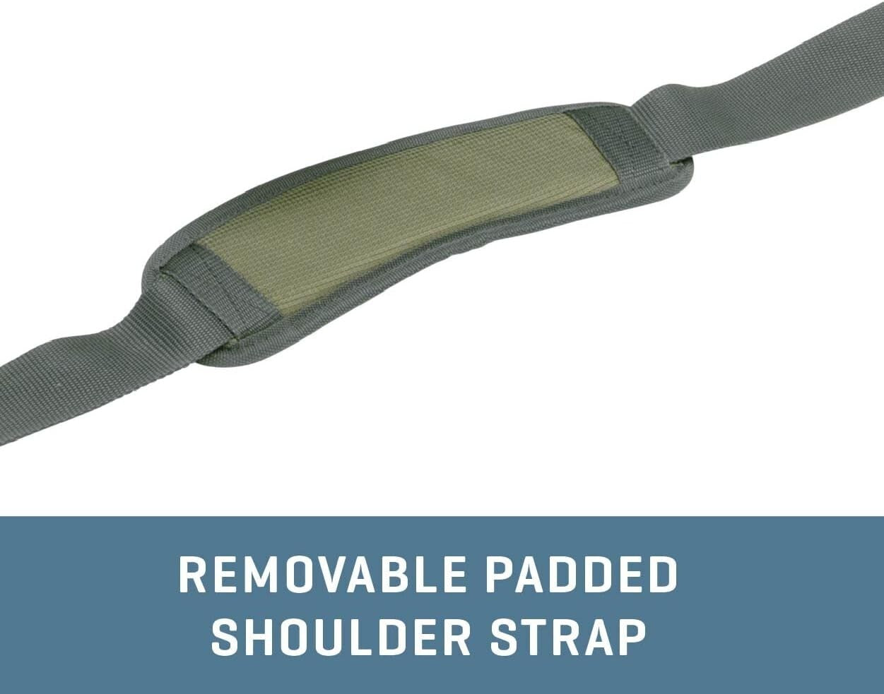 Heavy-Duty Olive Fishing Rod & Gear Bag Case - Holds 4 Rods & 6 Compartments