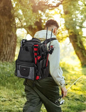 Load image into Gallery viewer, Fishing Tackle Backpack with Ergonomic Design &amp; Hard Sunglasses Case for Safety