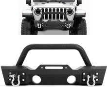 Load image into Gallery viewer, Premium Stubby Front Bumper with Integrated Fog Light for Jeep Wrangler Models