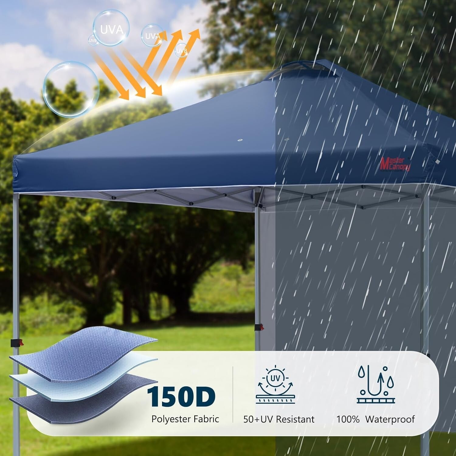 Sturdy 10'x10' Outdoor Canopy Tent with Vent and Sidewall - Easy Portable Design