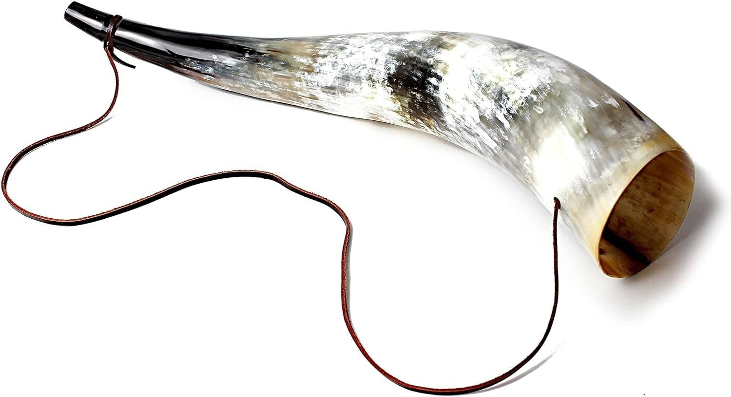 Crafted XXL Viking War Horn - Deep Sound & Illustrated Blowing Guide Included