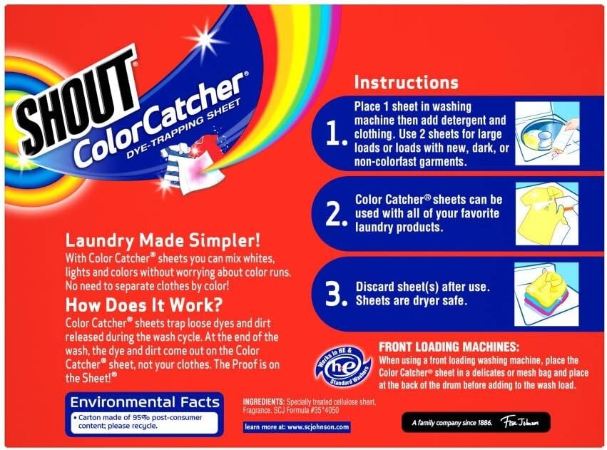 Efficient Laundry Color Catchers - 288 Dye-Trapping Sheets for Vibrant Clothes