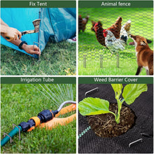 Load image into Gallery viewer, 500 Pack Heavy-Duty Galvanized Landscape Staples, 6 Inch 11 Gauge Garden Stakes