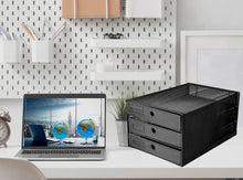 Load image into Gallery viewer, Compact 3-Drawer Letter Tray for Stylish Organization of Documents and Magazines