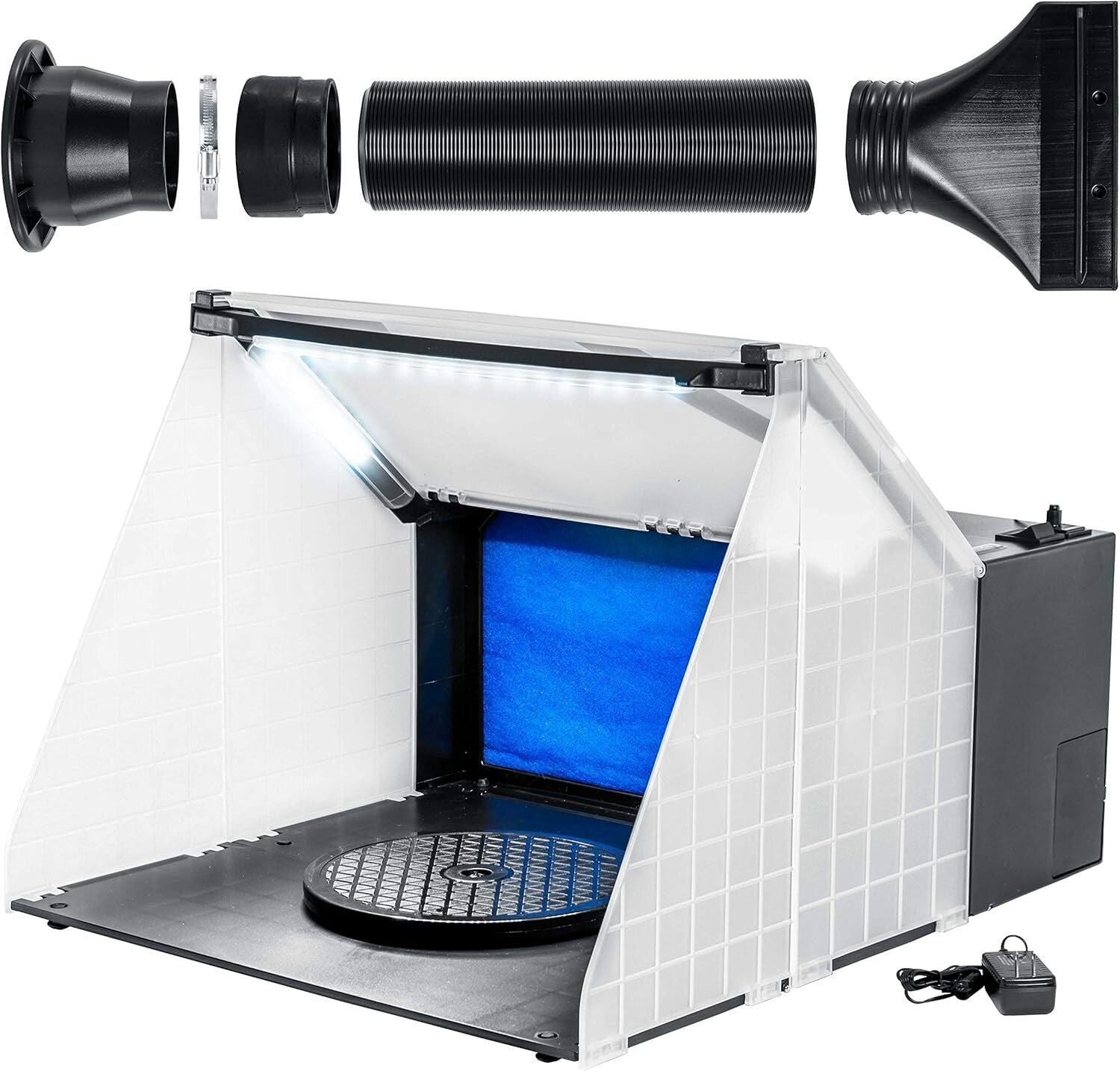 High-Performance Portable Spray Booth with Bright LED Lights & Turntable Access