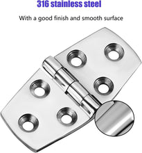 Load image into Gallery viewer, Noise-Free 316 Marine Stainless Steel Hinges 3" x 1.5" with Screws - 6 Pack