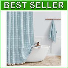 Load image into Gallery viewer, Long Tassel Shower Curtain 72x84 Inch - Premium Linen Blend for Modern Bathrooms