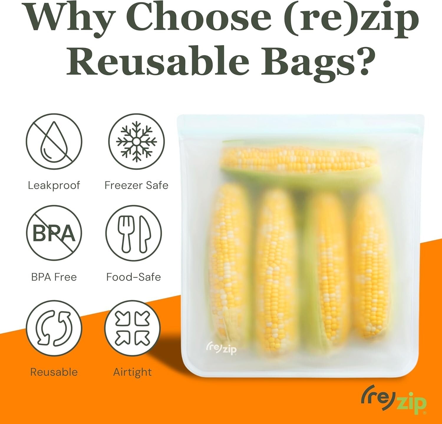 Durable 8-Pack Clear Reusable Gallon Bags | Airtight, Freezer Safe & Versatile