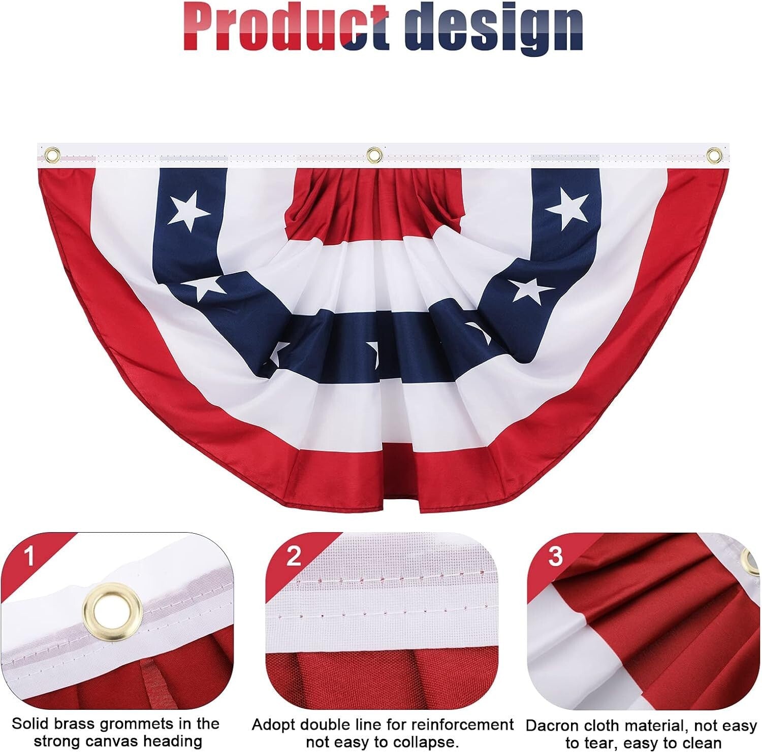 Durable Polyester Triangular Flags for 4th of July & Patriotic Celebrations