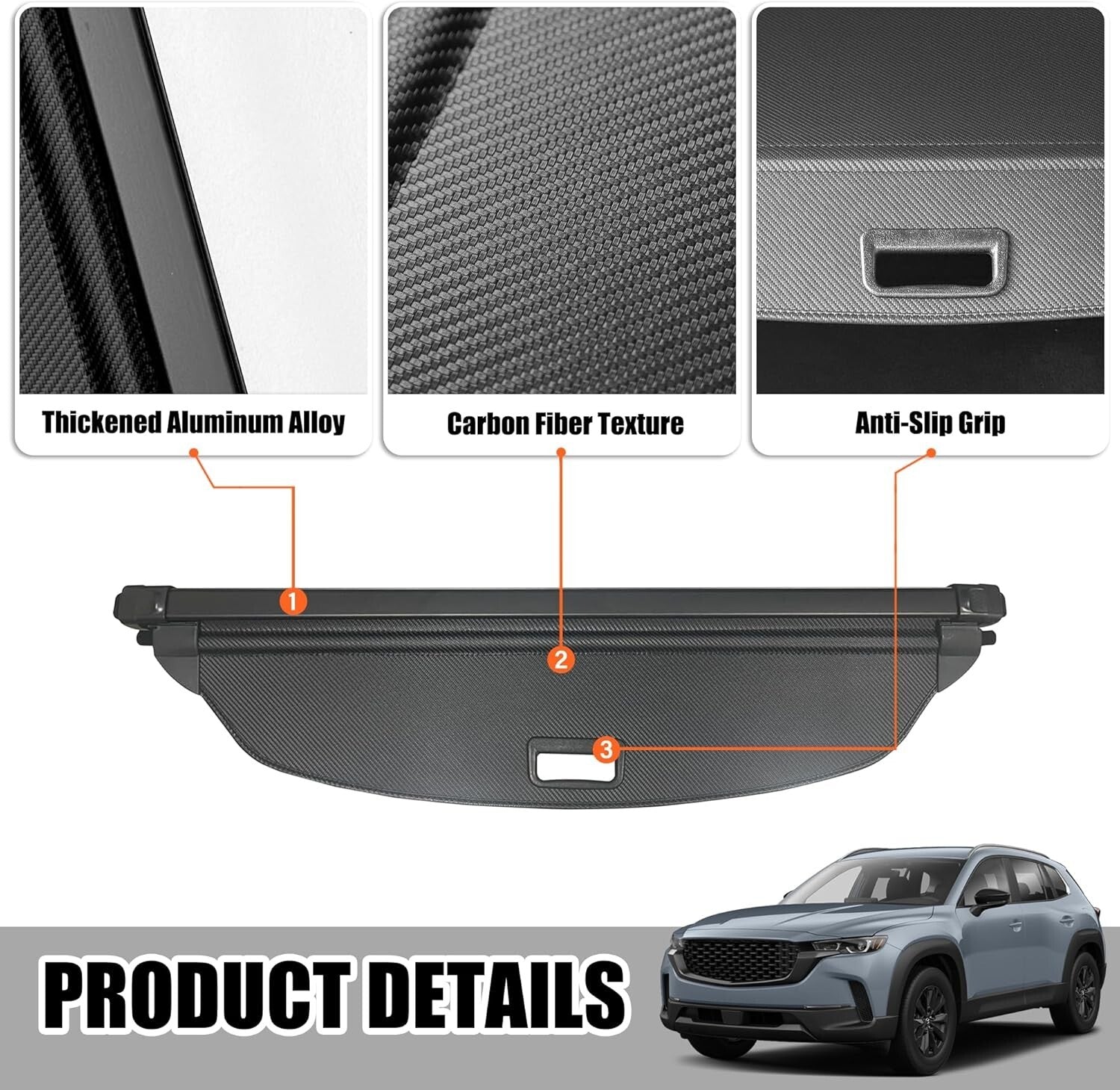 Easy Installation Cargo Shade for Mazda CX-50 (2023-2025) – Stylish Black Finish
