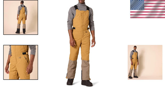 Men's Water-Resistant Bib Overalls - Perfect for Winter Sports and Activities