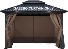 Load image into Gallery viewer, Universal Fit Gazebo Curtains 10' x 12' - Brown &amp; Coffee with Easy Zipper Access