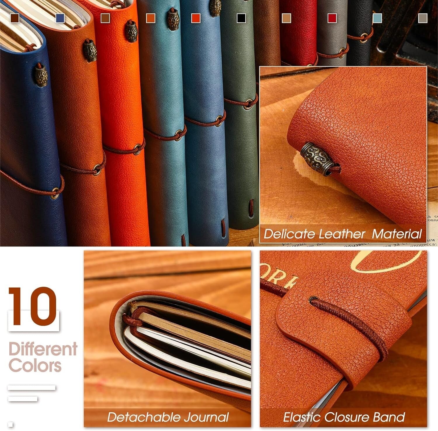 Portable 20-Pack Motivational Journals with Inspirational Quotes for Teams