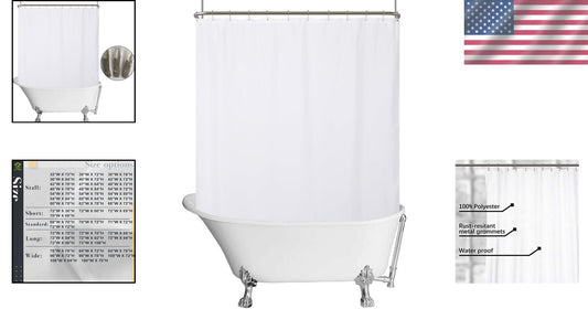 Breathable Fabric Shower Curtain - Waterproof, Stylish & Machine Washable