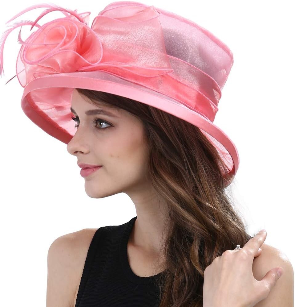 Elegant Women's Cloche Hat - Adjustable Tea Party Fascinator for Derby Day