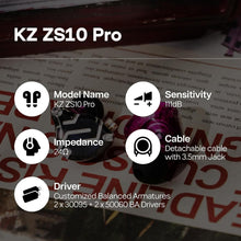 Load image into Gallery viewer, High-Fidelity 4BA+1DD Gaming Earbuds with Active Noise Cancellation - Purple
