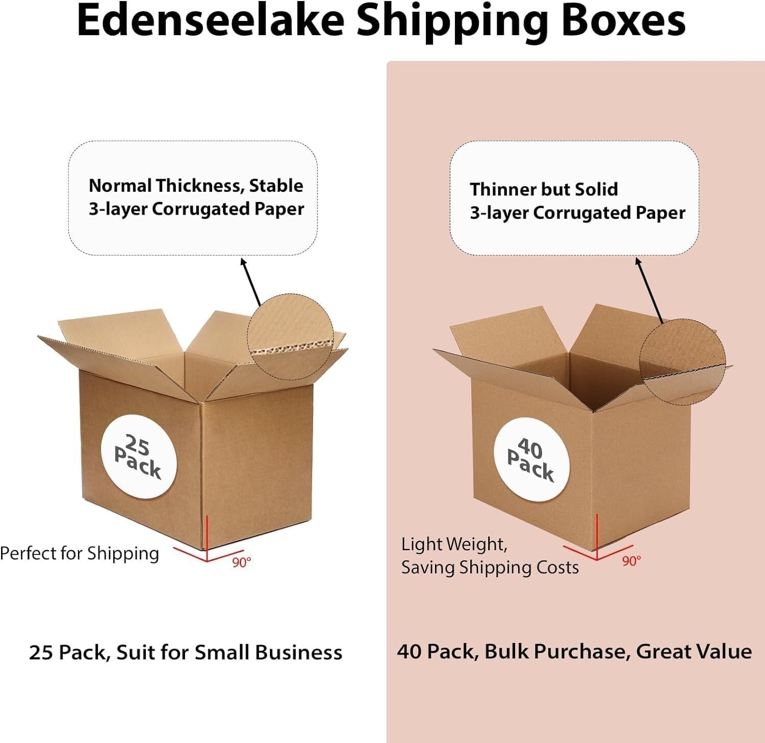 40 Pack Eco-Friendly 12x9x4 Inch Shipping Boxes for Easy Mailing & Moving