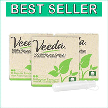 Load image into Gallery viewer, Leak-Proof Tampons with BPA-Free Applicator - 100% Natural Cotton, Regular Size