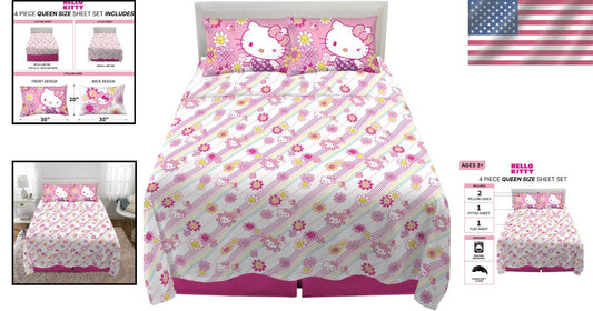 Super Soft Hello Kitty Bedding Set, Queen - Cartoon Patterned Comfort