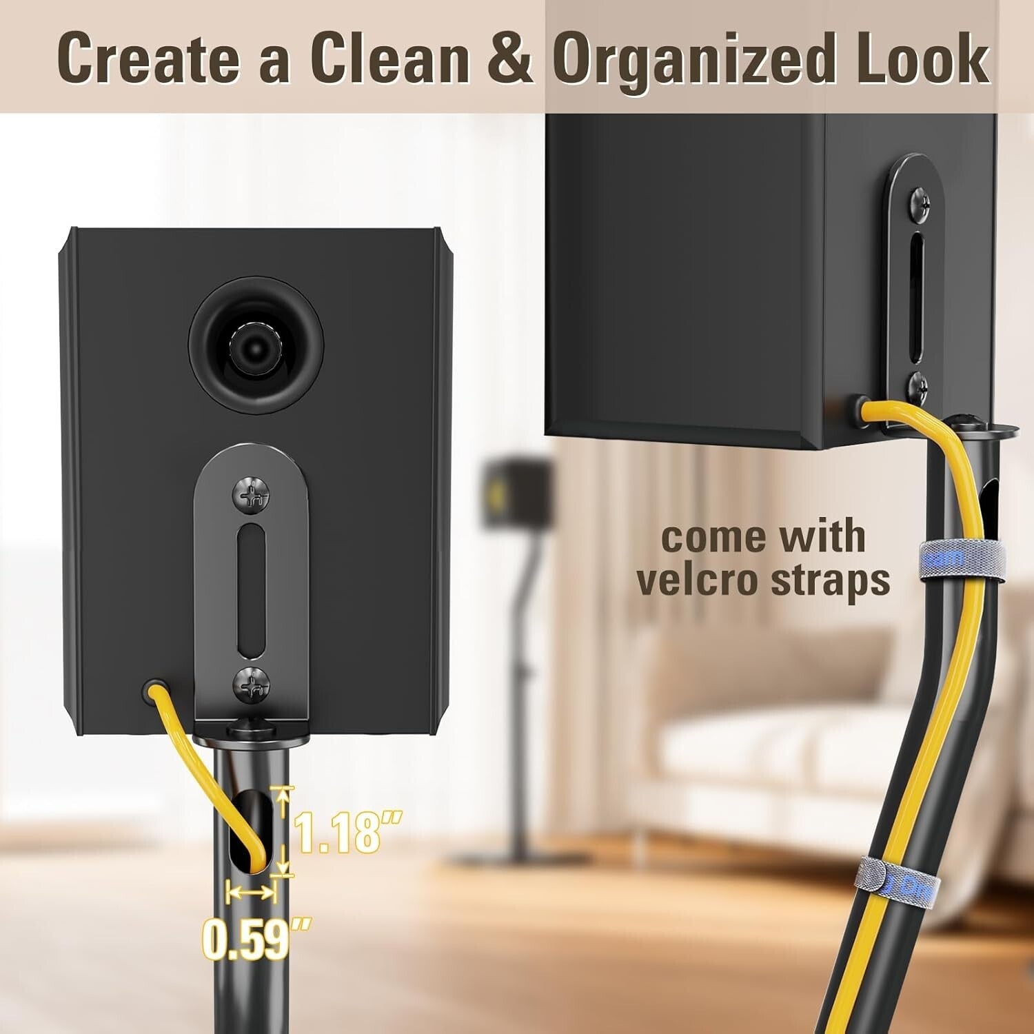 Height Adjustable Speaker Stands - Heavy Duty Floor Mounts with 11 LBS Capacity