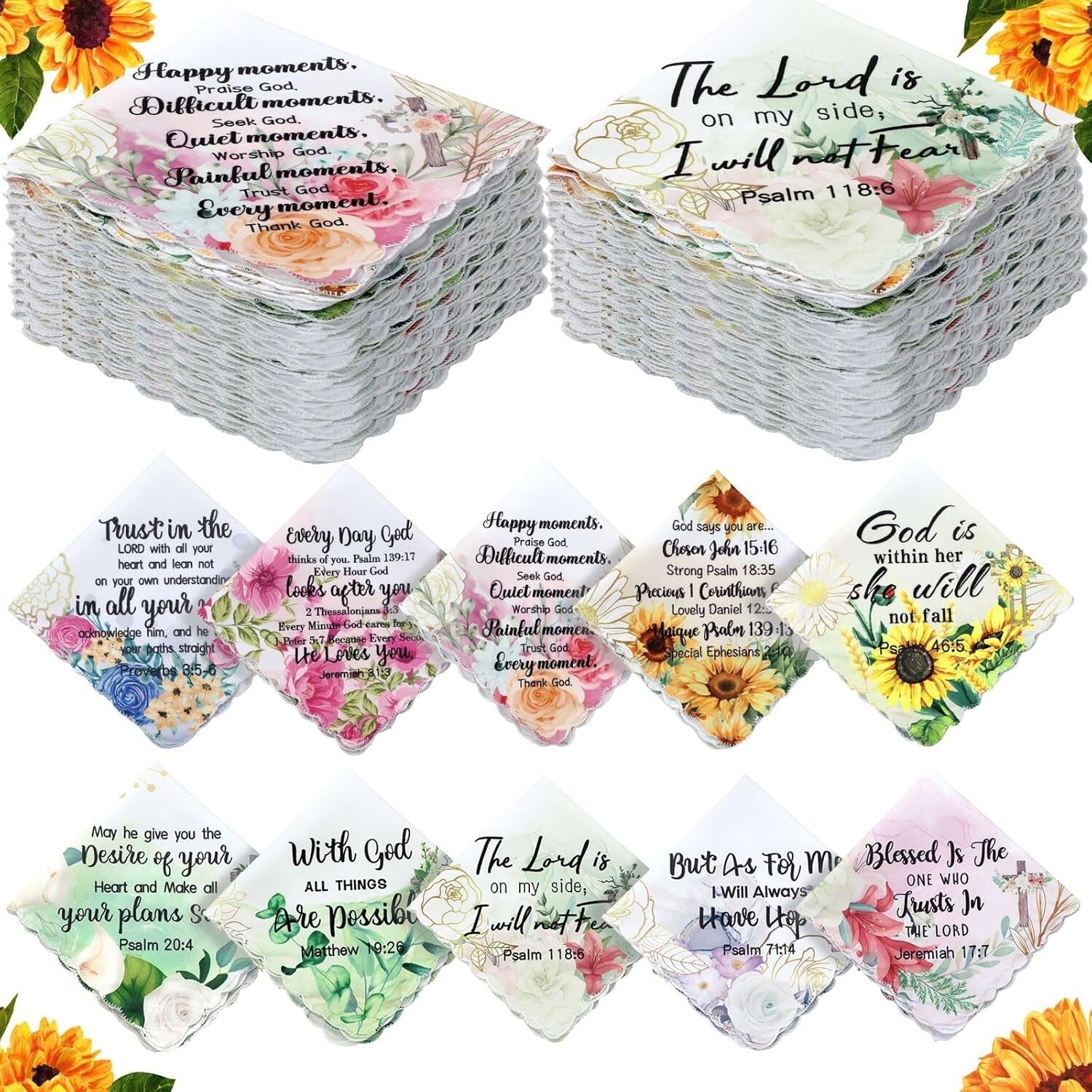 Elegant Bible Verse Handkerchiefs - 80 Inspirational Hankies for All Occasions